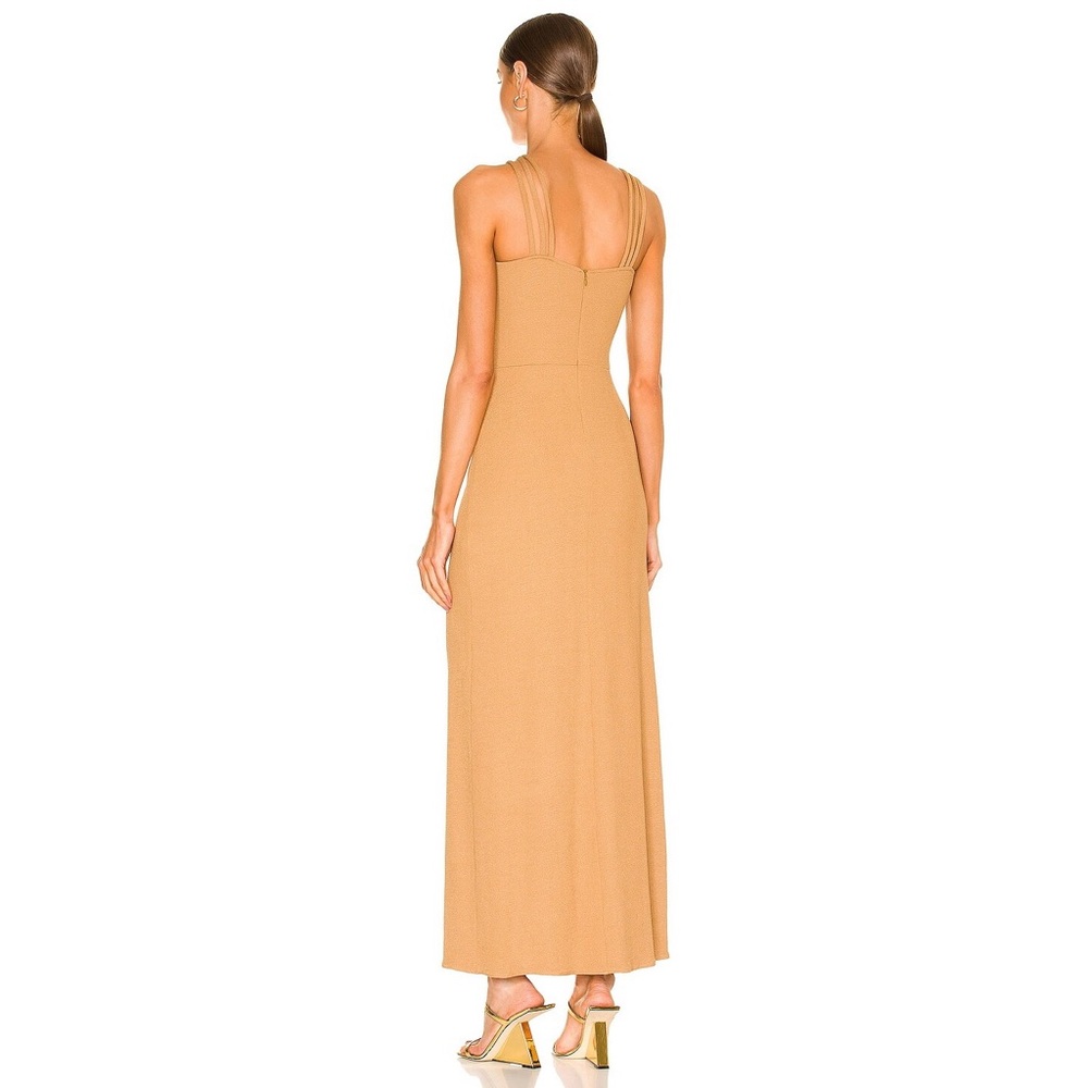 PatBO Knit Cut Out Maxi Dress in Camel Tan Beach Island Vacation Tropical Resort - Picture 3 of 9